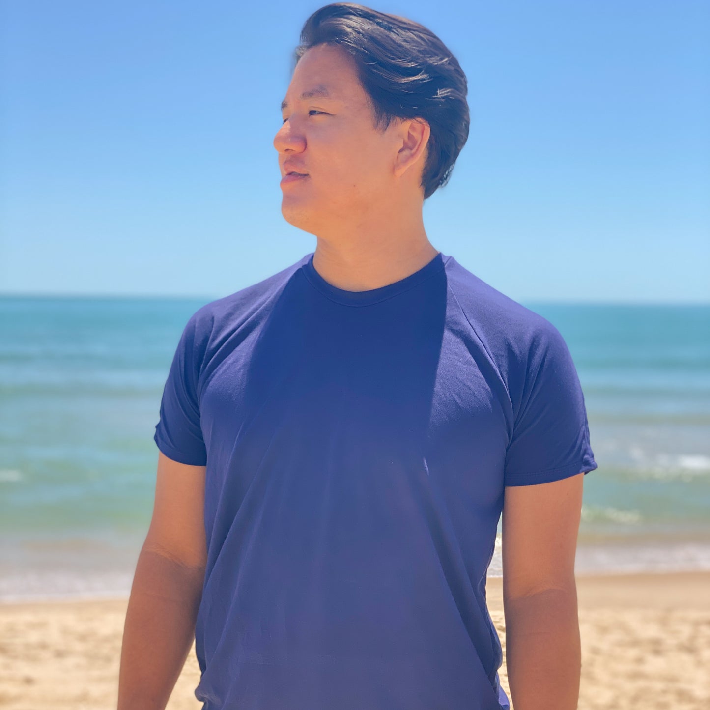 Balance Shirt | Navy + Fuchsia