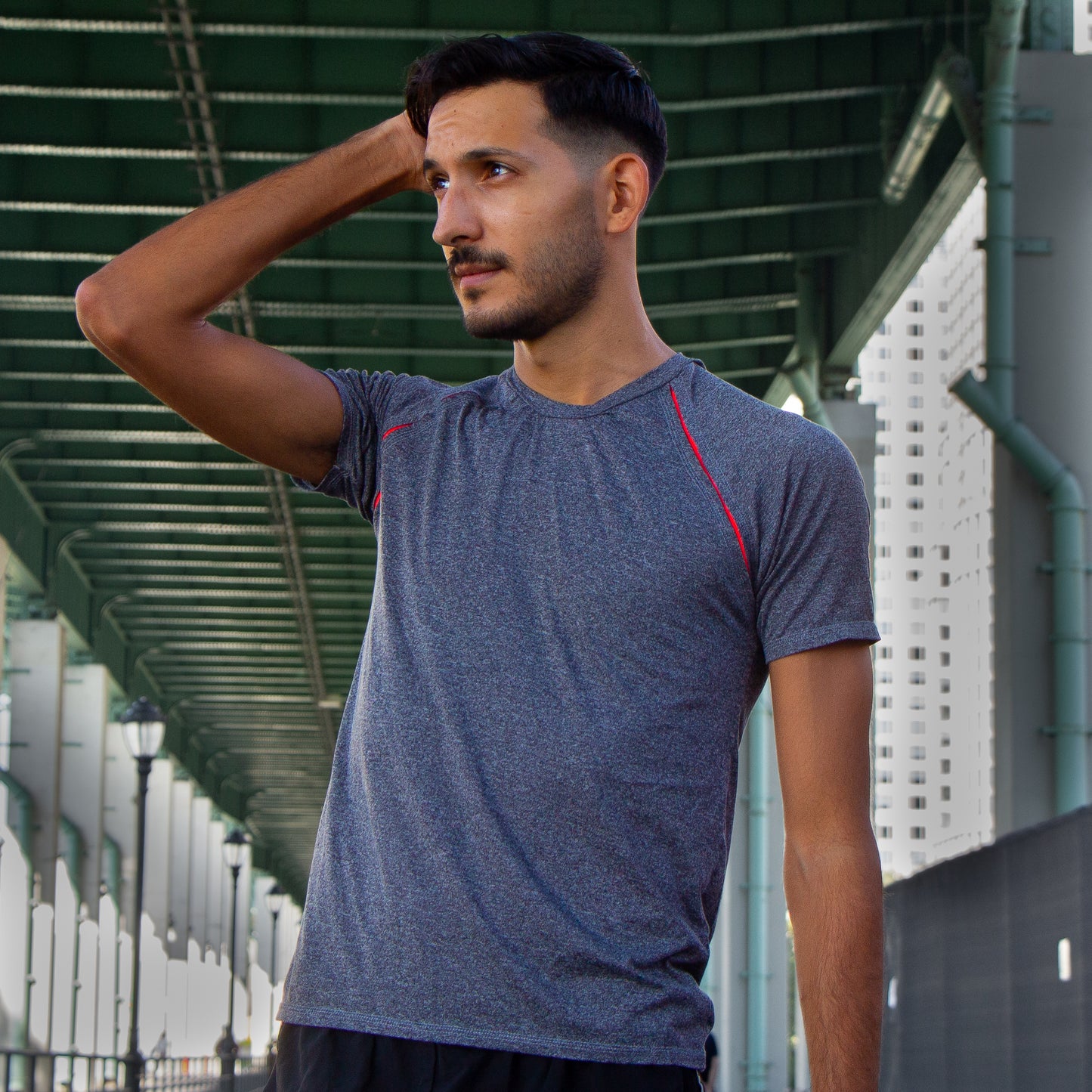 Reveal T-Shirt | Charcoal + Persimmon